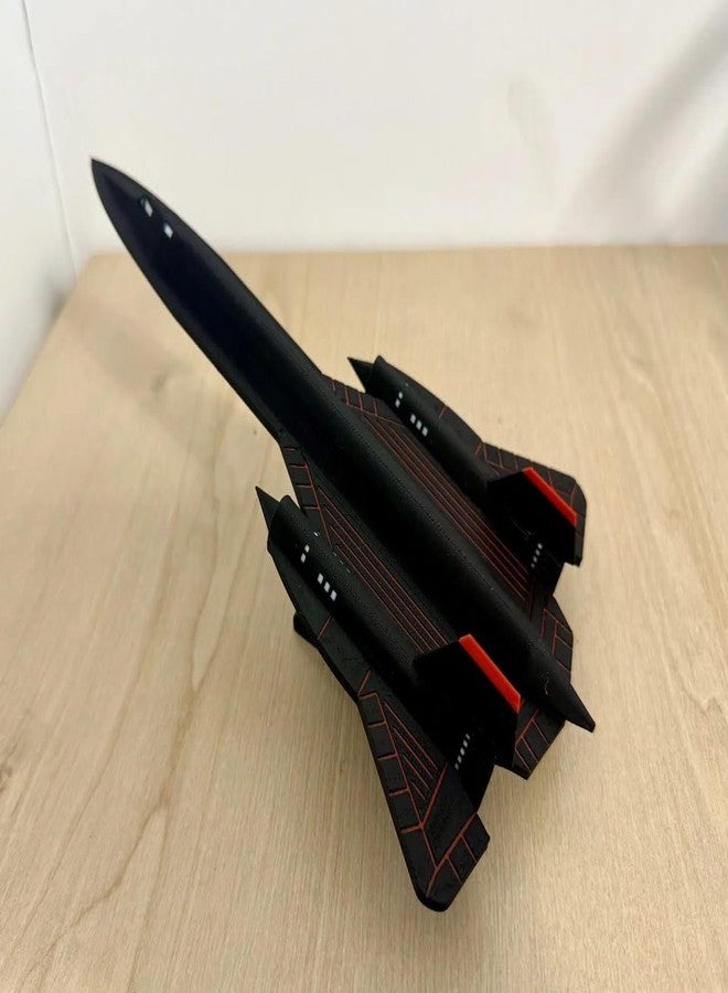 Beoals SR-71 Blackbird Aircraft Display Model, Matte Black, Collectible Desktop Scale Model with Stand - Image 5